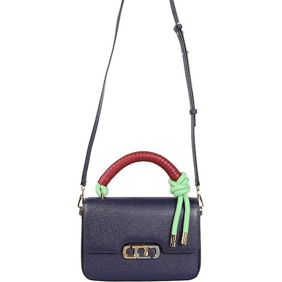 Marc Jacobs The J-Link Twist Top Leather Handle Bag in Navy - Picture 3 of 8
